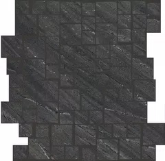 Мозаика Floor Gres Biotech Squares Soap Stone 779357, цвет чёрный, поверхность матовая, , 335x370