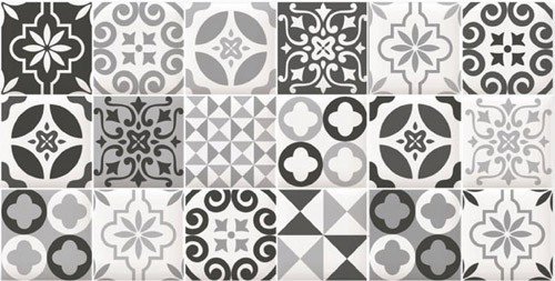 Декоративные элементы Dual Gres Arti Decor Vera Black, цвет чёрно-белый, поверхность глянцевая, прямоугольник, 300x600