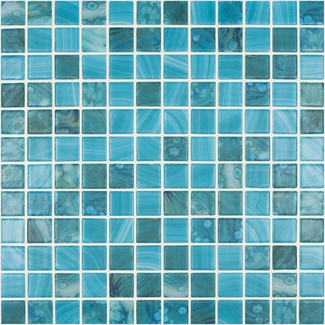 Мозаика Vidrepur Nature Sky (чип 25x25 мм) № 5707 Matt, цвет голубой, поверхность матовая, квадрат, 317x317