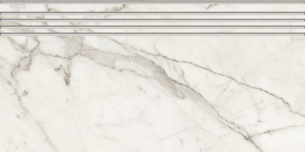 Ступени Kerranova Marble Trend K-1000/MR/st01, цвет белый, поверхность матовая, прямоугольник, 294x600