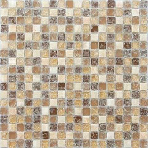 Мозаика Caramelle Mosaic Naturelle Amazonas 8mm, цвет бежевый, поверхность глянцевая, квадрат, 305x305