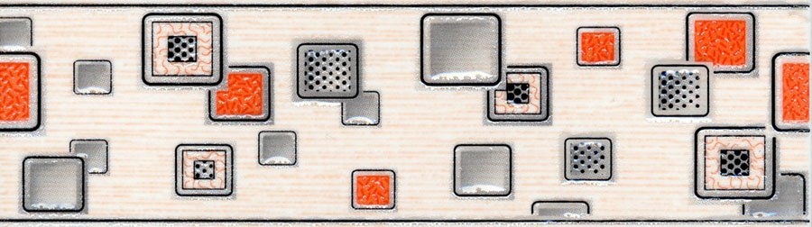 Бордюры Terracotta Бордюр Laura Cube Оранжевый, цвет бежевый, поверхность глянцевая, прямоугольник, 45x300