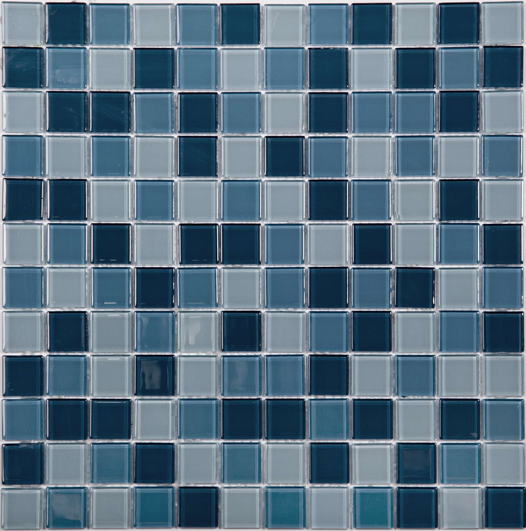 Мозаика NS Mosaic SG-8074, цвет синий, поверхность глянцевая, квадрат, 300x300
