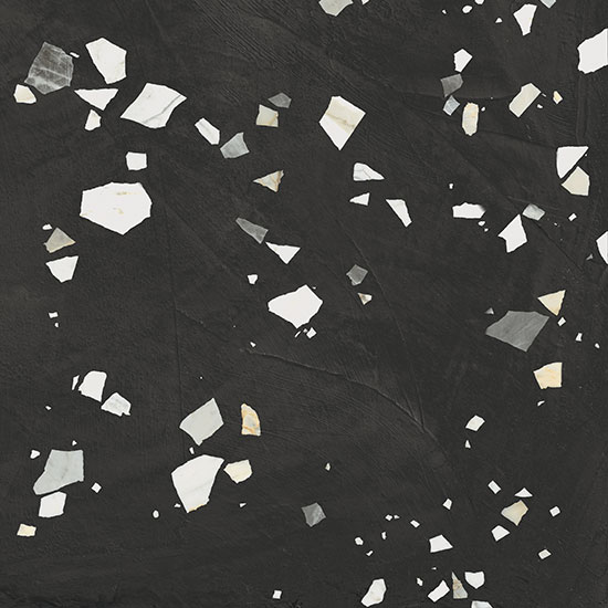 Керамогранит Fioranese Schegge Deco Grafite, цвет чёрный, поверхность матовая, квадрат, 600x600