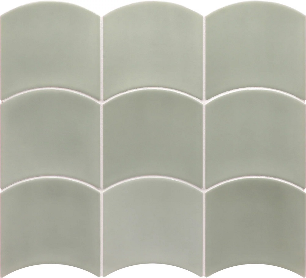 Керамическая плитка Equipe Wave Moody Blue 28839, цвет серый, поверхность глянцевая, чешуя, 120x120