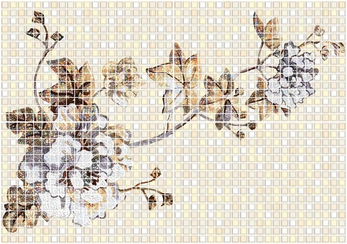 Панно Piastrella Сизаль Луиза Панно, цвет бежевый, поверхность глянцевая, прямоугольник, 560x800