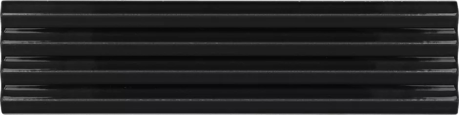 Керамическая плитка Equipe Costa Nova Black Praria Glossy 28468, цвет чёрный, поверхность глянцевая 3d (объёмная), прямоугольник, 50x200