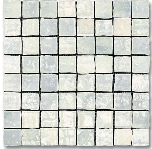 Мозаика Ker-av Frammenti&Riflessi Chiaccio Cangiante su Rete (3,75X3,75) Стекло KER-9033, цвет белый, поверхность глянцевая, квадрат, 300x300
