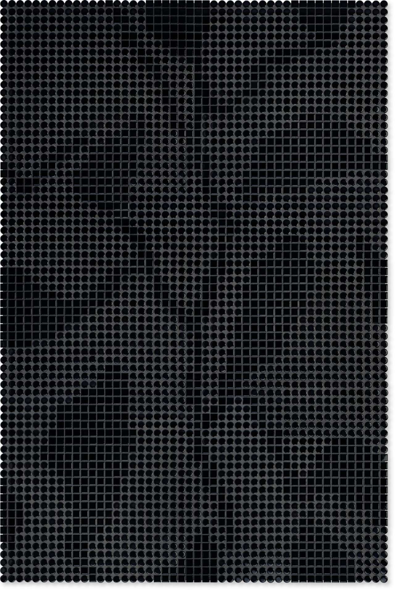 Мозаика Jasba Loop Nachtschwarz 40055H-44, цвет чёрный, поверхность глянцевая, круг и овал, 632x947