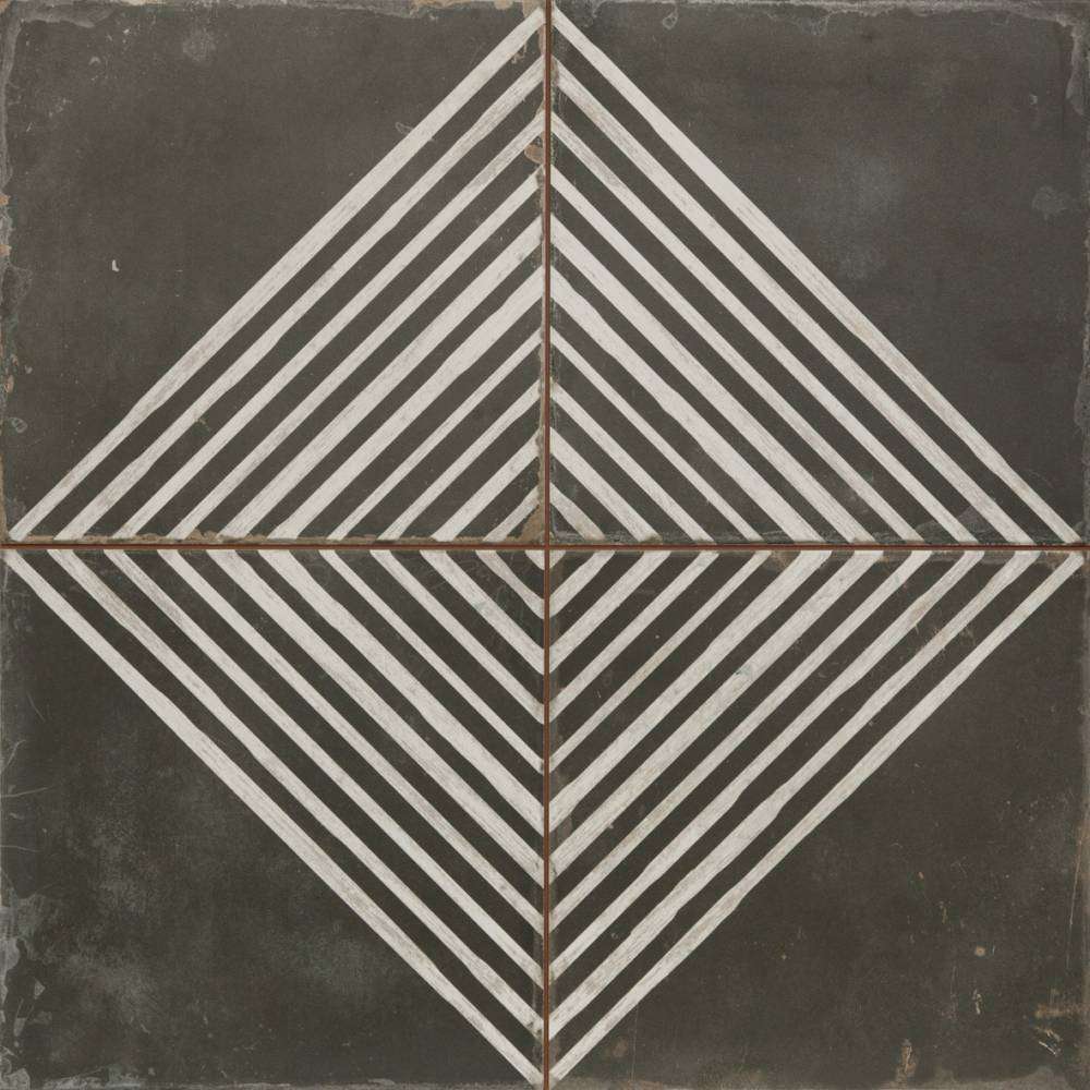 Керамическая плитка Peronda FS Damero Rombos-N 16447, цвет чёрно-белый, поверхность матовая, квадрат, 450x450