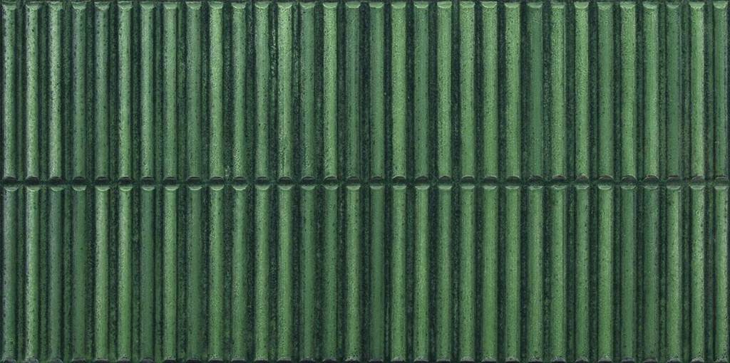 Керамогранит Piemme Homey Stripes Green Glossy 5233, цвет зелёный, поверхность натуральная 3d (объёмная), прямоугольник, 300x600