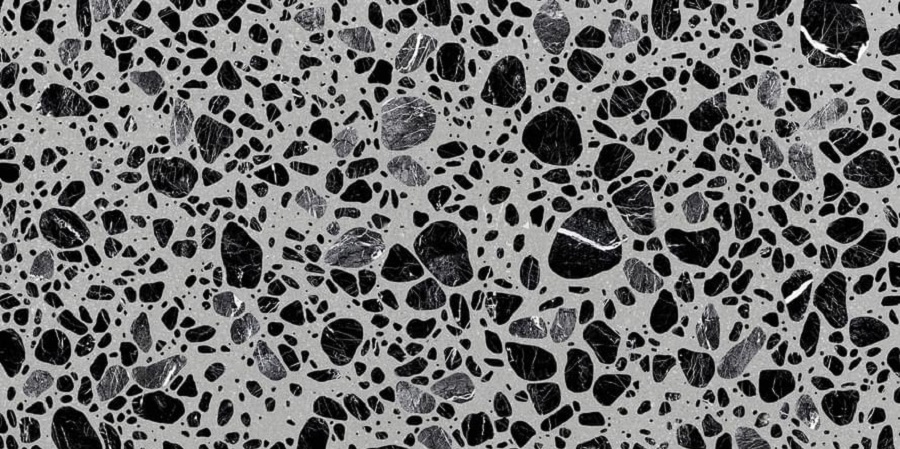 Керамогранит Ergon Medley Grey Rock EH8Y, цвет чёрно-белый, поверхность матовая, прямоугольник, 300x600