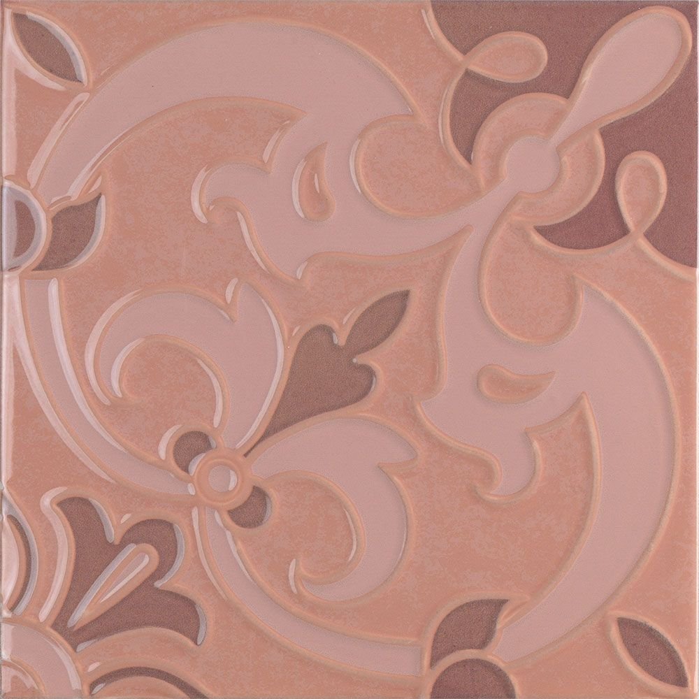 Декоративные элементы CAS Decor Mediterraneo Amatista, цвет розовый, поверхность глянцевая, квадрат, 200x200