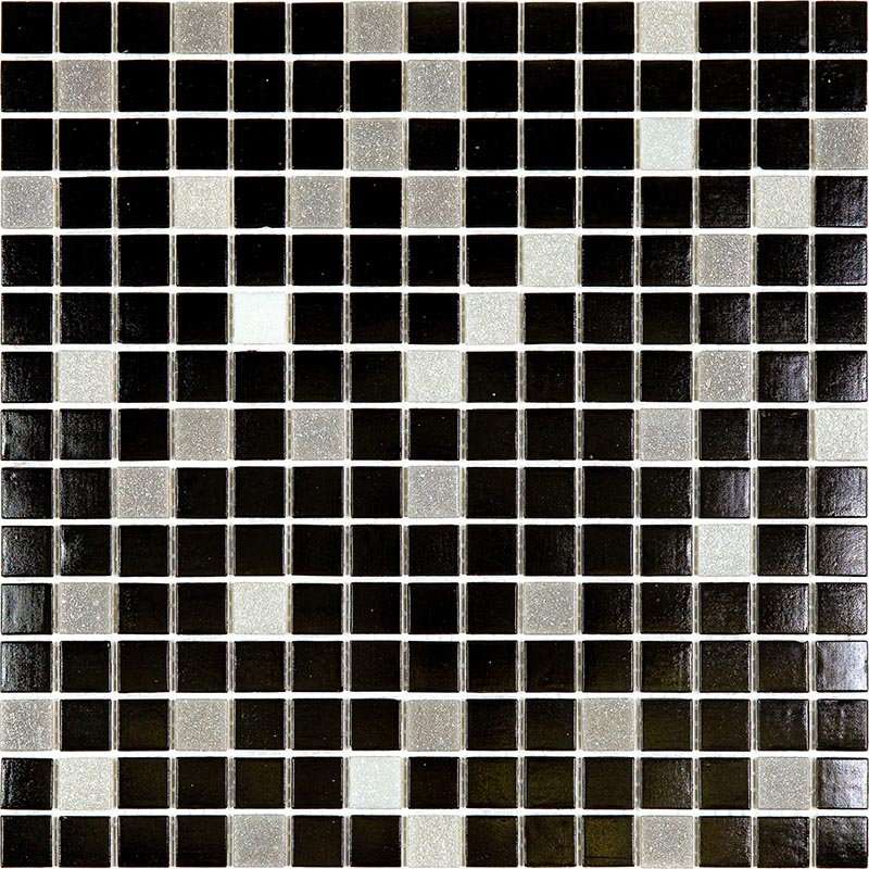 Мозаика Alma Mosaic Растяжки 20 Day&Night(m) MIX 8 (последний микс), цвет чёрно-белый, поверхность глянцевая, квадрат, 327x327