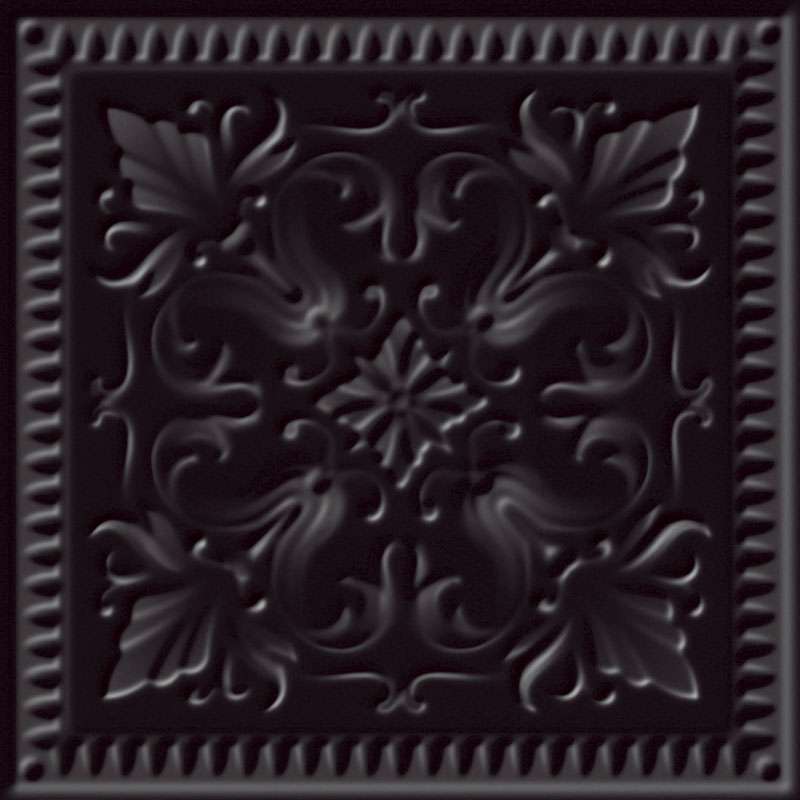 Керамическая плитка Paradyz Classy Chic Nero Struktura C Sciana, цвет чёрный, поверхность матовая, квадрат, 198x198