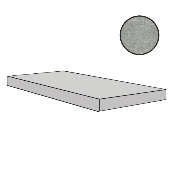 Ступени Floor Gres Rawtech Raw Dust Ang.Gra.Nat Dx 753914, цвет серый, поверхность матовая, прямоугольник, 330x1200