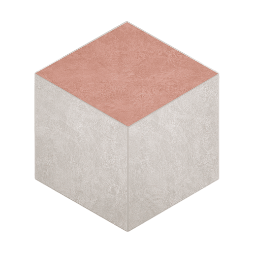 Мозаика Ametis By Estima Spectrum Milky White SR00/SR05 Cube Неполированный 29x25x10 39080, цвет серый розовый, поверхность матовая, шестиугольник, 250x290