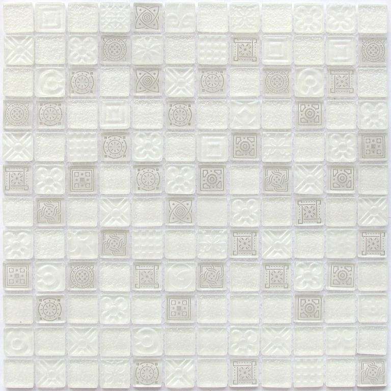 Мозаика Bonaparte Bonaparte Prism, цвет белый, поверхность глянцевая, квадрат, 300x300