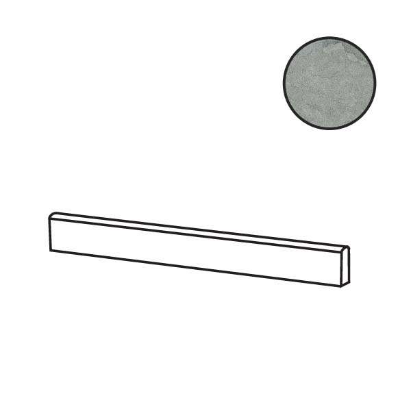 Бордюры Flaviker Double Battiscopa Plain Mint Nat PF60014891, цвет серый, поверхность натуральная, прямоугольник, 55x1200