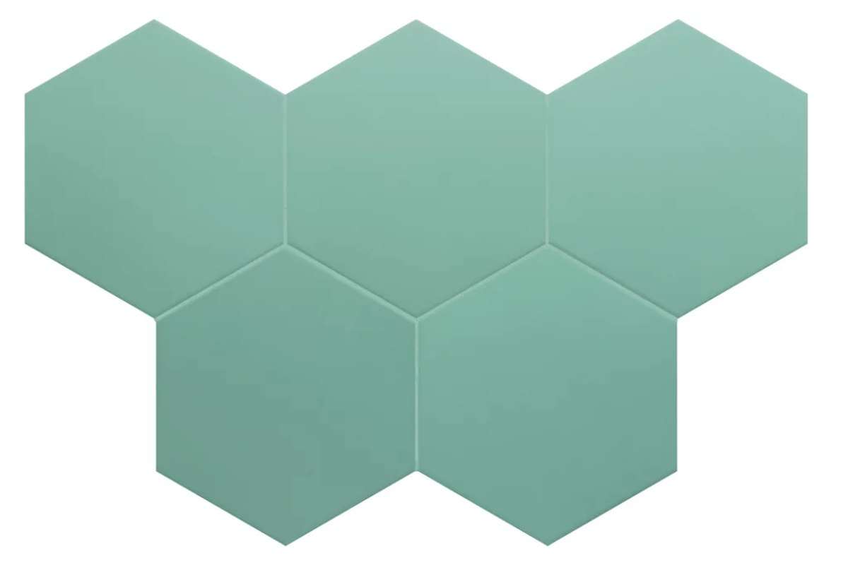 Керамогранит Equipe Coimbra Jade 30633, цвет зелёный, поверхность матовая, шестиугольник, 175x200