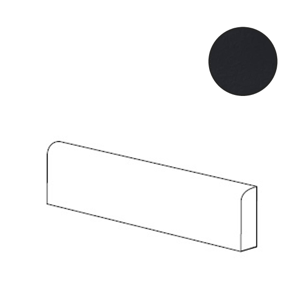 Керамическая плитка Бордюры Ergon Abacus Becco Civetta Matt Carbone ELJW, цвет чёрный, поверхность матовая, прямоугольник, 75x200