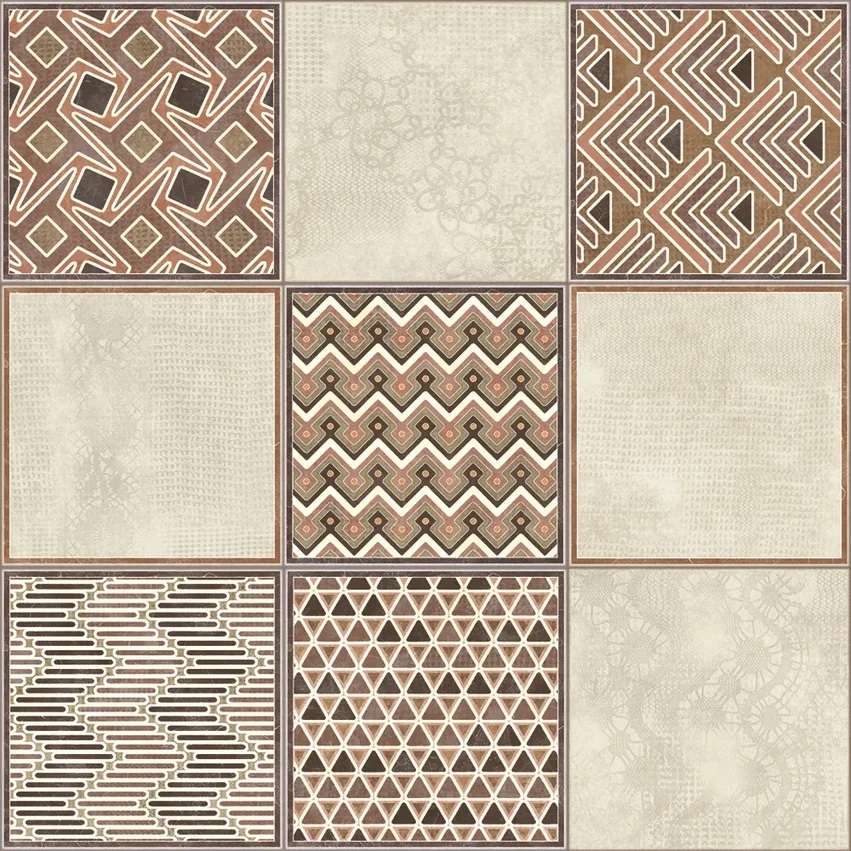 Декоративные элементы Rocersa Groovy Dec Warm (микс 5 видов), цвет коричневый бежевый, поверхность матовая, квадрат, 472x472