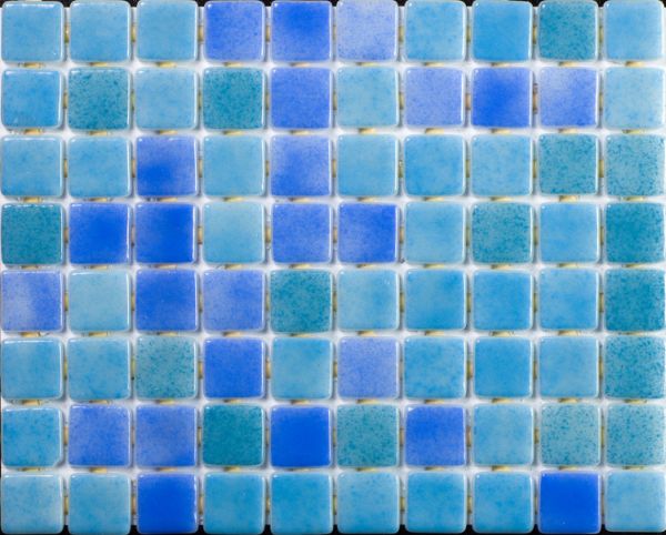 Мозаика Ezarri Mix 2510-А, цвет синий, поверхность глянцевая, прямоугольник, 313x495