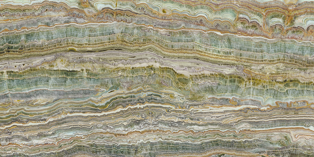 Широкоформатный керамогранит Ava Onice Smeraldo Lapp. Rett. 113011, цвет зелёный, поверхность лаппатированная, прямоугольник, 1200x2400