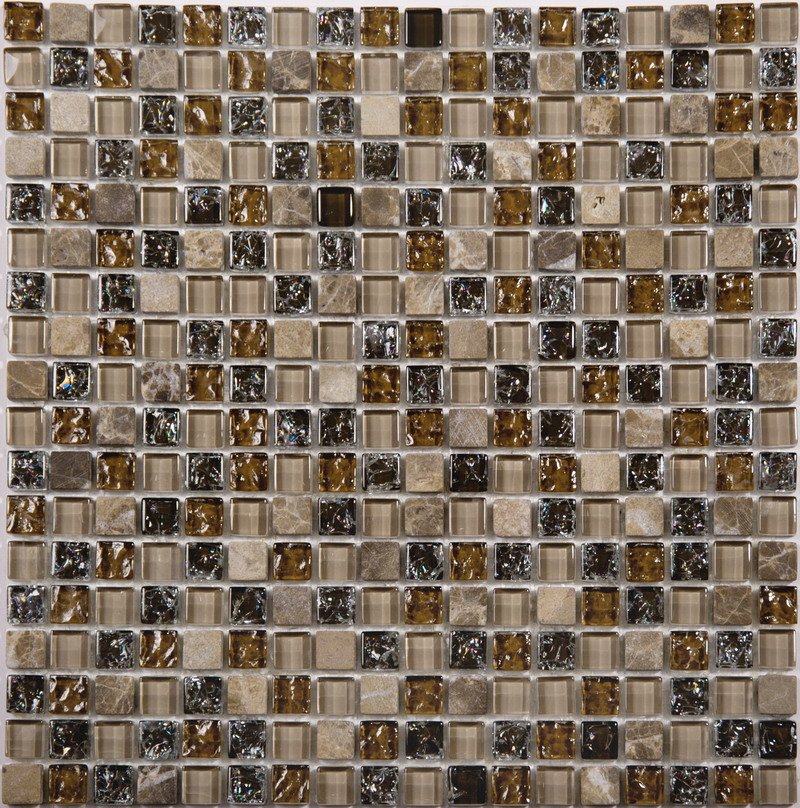 Мозаика NS Mosaic No-233, цвет коричневый, поверхность глянцевая, квадрат, 305x305