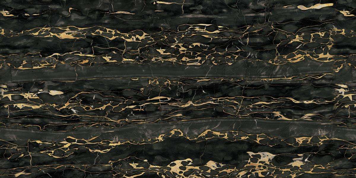 Керамогранит Decovita Nero Portoro Full Lappato, цвет чёрный, поверхность лаппатированная, прямоугольник, 600x1200