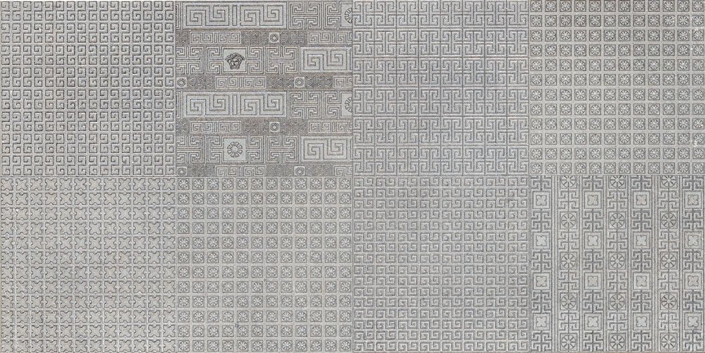 Декоративные элементы Versace Greek Formelle Grigio 261142, цвет серый, поверхность матовая, прямоугольник, 400x800