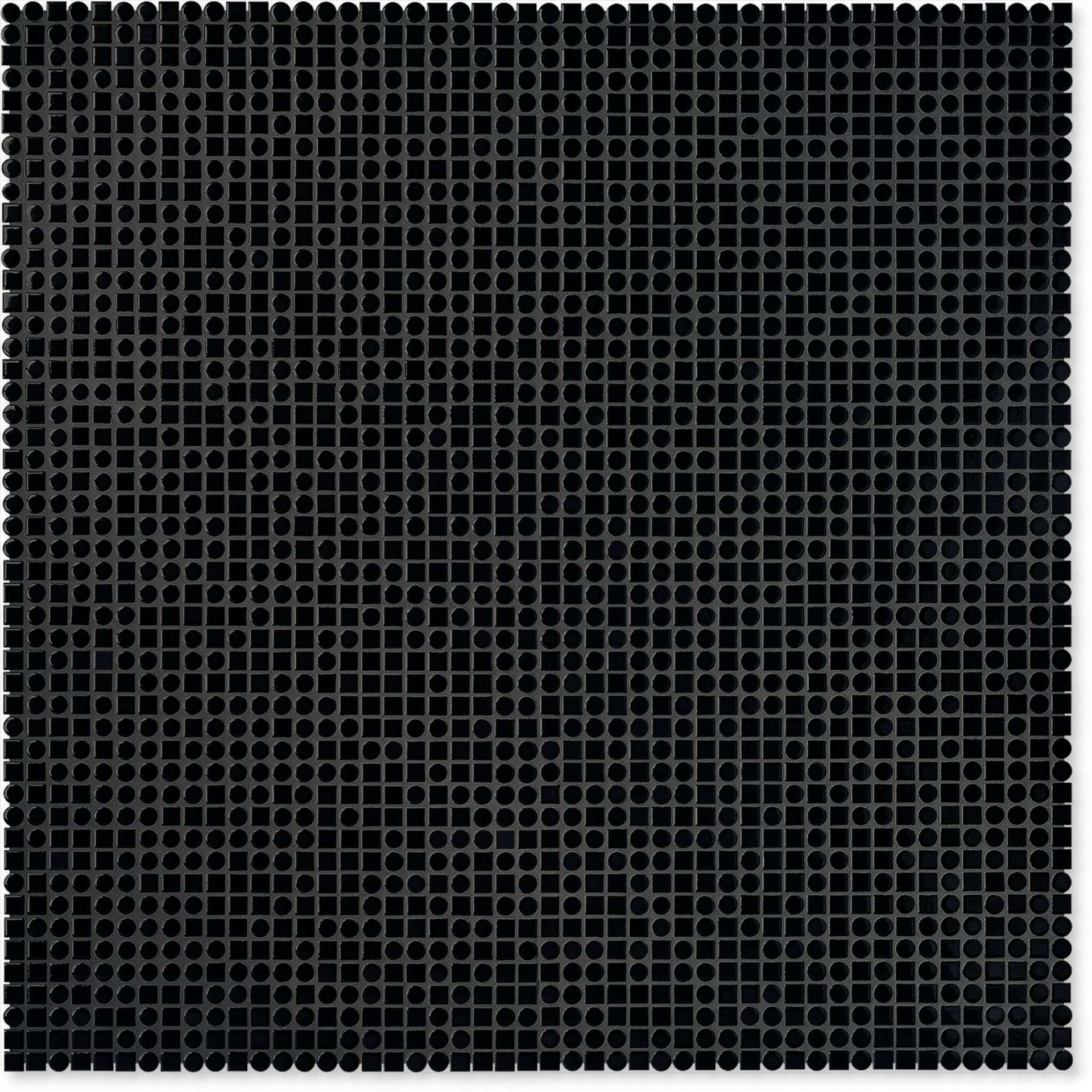 Мозаика Jasba Loop Nachtschwarz 40053H-44, цвет чёрный, поверхность глянцевая, круг и овал, 632x632