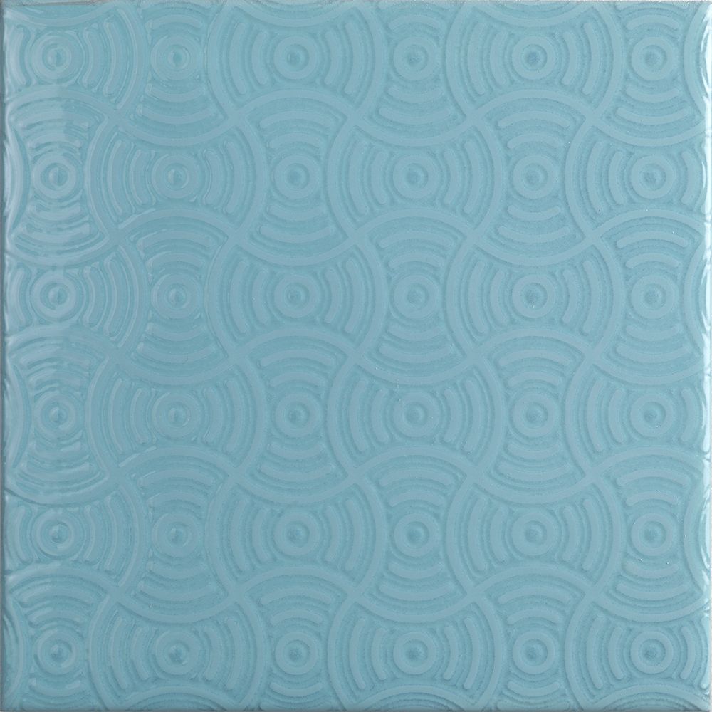 Декоративные элементы CAS Mediterraneo Decor Ocean Aqua, цвет синий, поверхность глянцевая, квадрат, 200x200