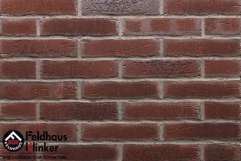 Клинкер Feldhaus Klinker Sintra Cerasi Aubergine R664DF17, цвет коричневый, поверхность матовая, под кирпич, 52x240