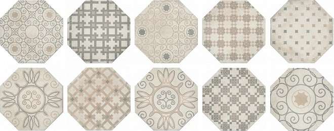 Декоративные элементы Kerama Marazzi Пьяцетта SG243000N, цвет белый серый, поверхность матовая, квадрат, 240x240