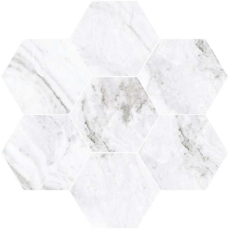 Мозаика Vallelunga Nova Esagon T7 Satin 6001169, цвет серый, поверхность сатинированная, шестиугольник, 280x300