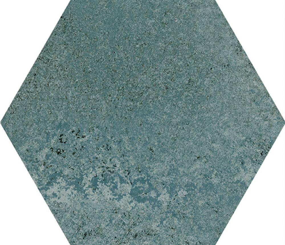 Керамогранит Dune Magnet Exa Petrol 188592, цвет синий, поверхность матовая, шестиугольник, 150x170