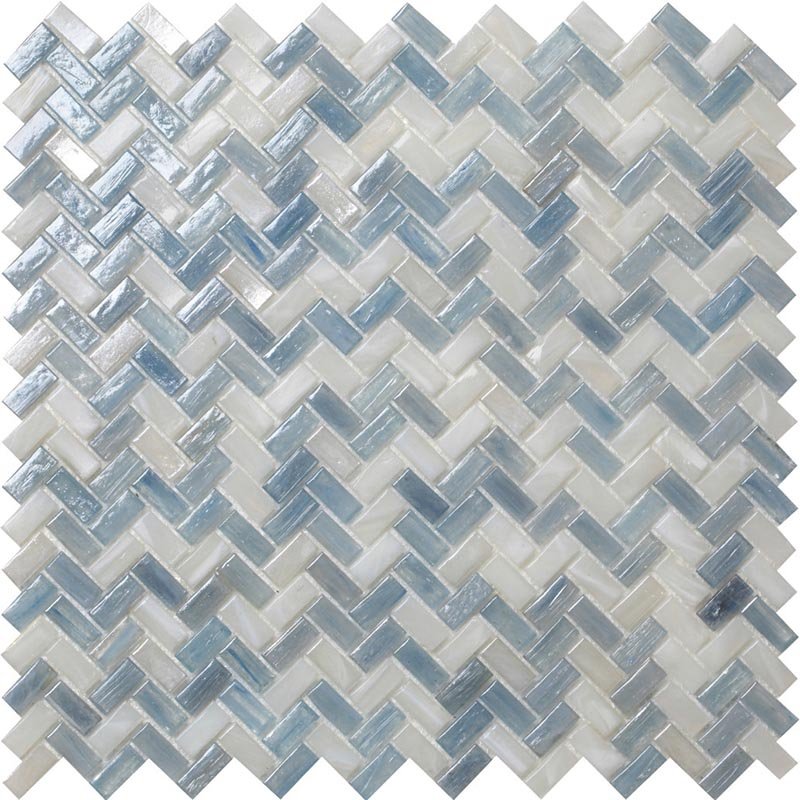 Мозаика Alma Mosaic Glamour AHB-03, цвет голубой, поверхность глянцевая, прямоугольник, 302x303