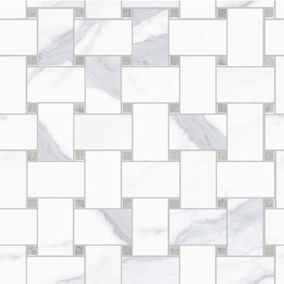 Мозаика Sant Agostino Themar Rete Statuario Venato Kry CSARSVEK30, цвет белый, поверхность полированная, квадрат, 300x300