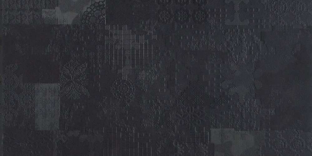Керамогранит Mutina Dechirer Decor Nero PUDD14, цвет чёрный, поверхность матовая, прямоугольник, 600x1200