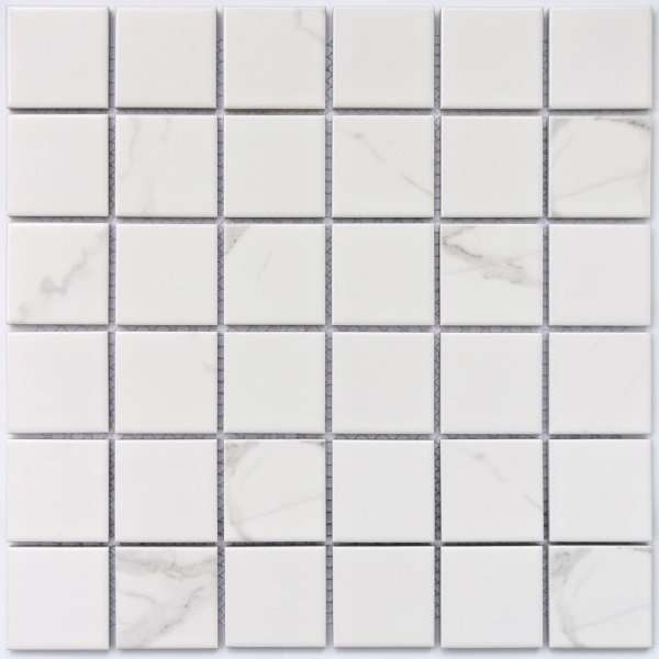 Мозаика Bonaparte Calacatta-48, цвет белый серый, поверхность глянцевая, квадрат, 306x306