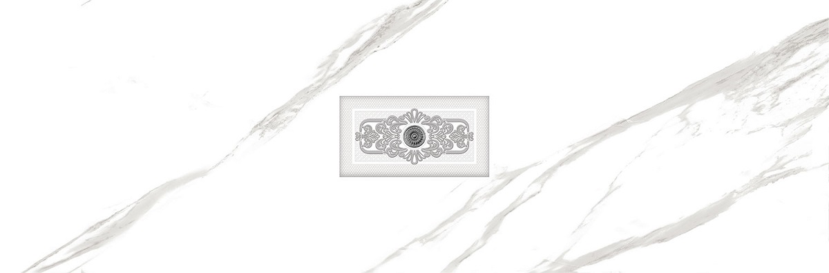 Декоративные элементы Eurotile Insomnia Decor 687, цвет белый серый, поверхность глянцевая, прямоугольник, 300x900