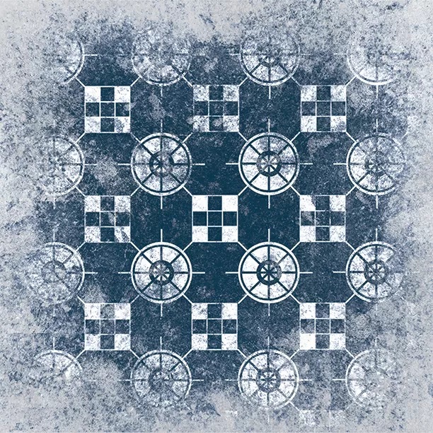 Декоративные элементы Alborz Ceramic Luisa Decor, цвет белый синий, поверхность матовая, квадрат, 200x200