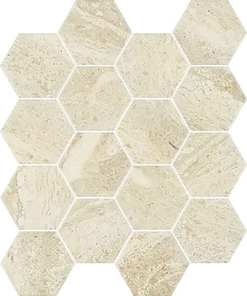 Мозаика Paradyz Sunlight Stone Beige Mozaika Prasowana Hexagon, цвет бежевый, поверхность глянцевая, шестиугольник, 220x255