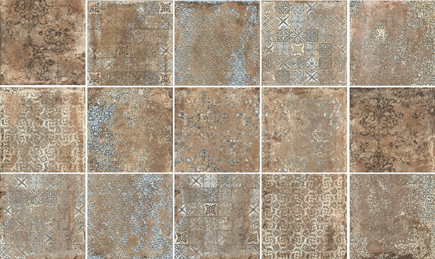 Декоративные элементы Unica Terre d'Orcia Decor Pienza, цвет коричневый, поверхность матовая, квадрат, 400x400