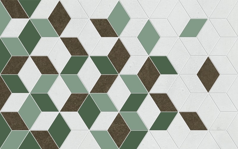 Декоративные элементы Unitile (Шахтинская плитка) Веста Зеленая Декор 010300000199, цвет белый чёрный зелёный, поверхность глянцевая, прямоугольник, 250x400