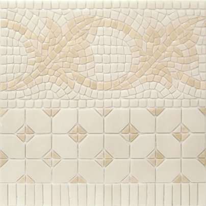Декоративные элементы Vives Iliada Cenefa Midas Blanco, цвет бежевый, поверхность полированная, квадрат, 435x435