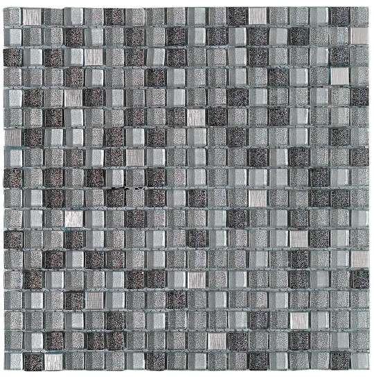 Мозаика Dune Materia Mosaics Pleyades 185676, цвет серый, поверхность глянцевая матовая, квадрат, 301x301