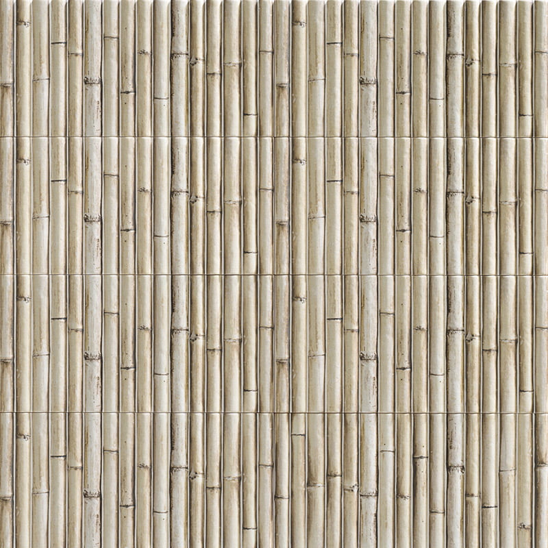 Керамическая плитка Kerama Marazzi Bamboo White, цвет бежевый, поверхность матовая 3d (объёмная), прямоугольник, 150x300