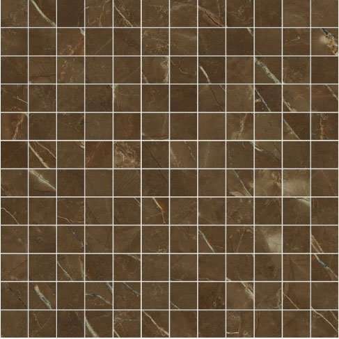 Мозаика Versace Emote Mos. T144 Pulpis Marrone 262633, цвет коричневый, поверхность полированная, квадрат, 390x390